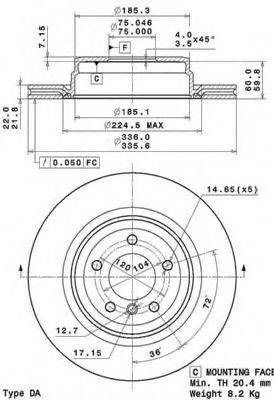 BRECO BS8720 гальмівний диск