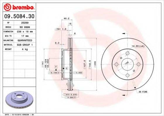 BRECO BS8899 гальмівний диск