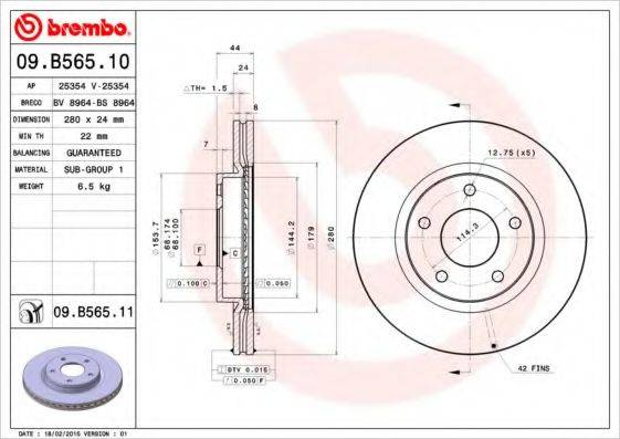 BRECO BS8964 гальмівний диск