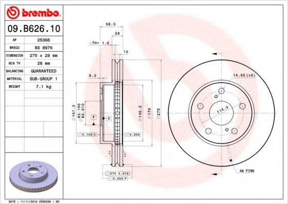 BRECO BS8976 гальмівний диск