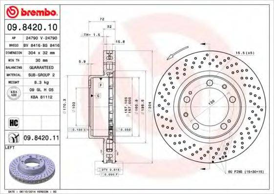 BRECO BV8416 гальмівний диск