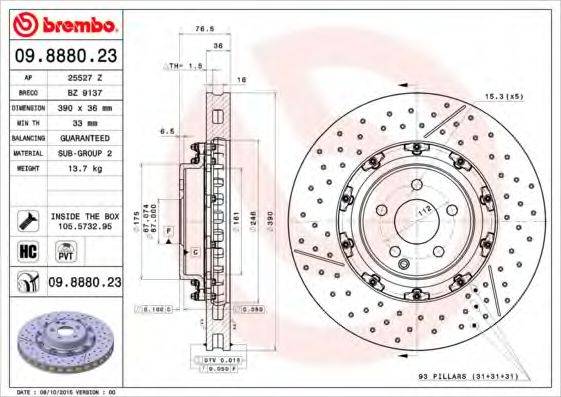 BRECO BZ9137 гальмівний диск