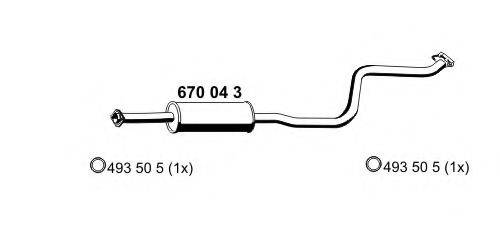 ERNST 670043 Середній глушник вихлопних газів