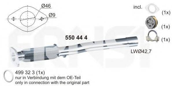 ERNST 550444 Гофрована труба, вихлопна система