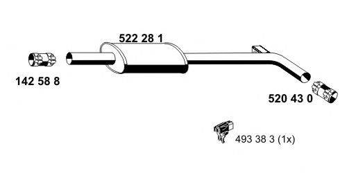 ERNST 522281 Середній глушник вихлопних газів