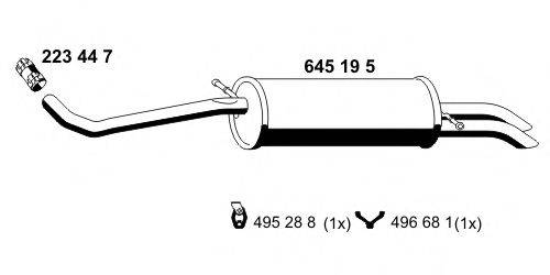 ERNST 645195 Глушник вихлопних газів кінцевий