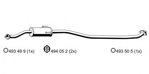 ERNST 688024 Середній глушник вихлопних газів