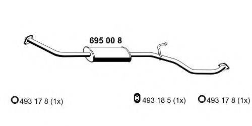 ERNST 695008 Середній глушник вихлопних газів