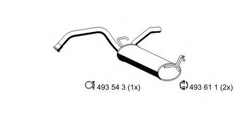 ERNST 685009 Глушник вихлопних газів кінцевий
