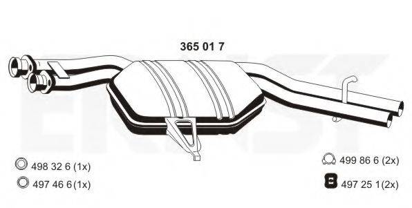 ERNST 365017 Середній глушник вихлопних газів