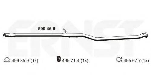 ERNST 500456 труба вихлопного газу; Ремонтна трубка, каталізатор