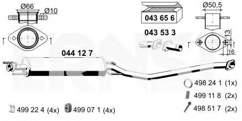 ERNST 044127 Середній глушник вихлопних газів