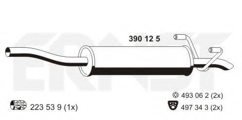 ERNST 390125 Середній глушник вихлопних газів