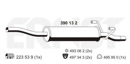 ERNST 390132 Середній глушник вихлопних газів