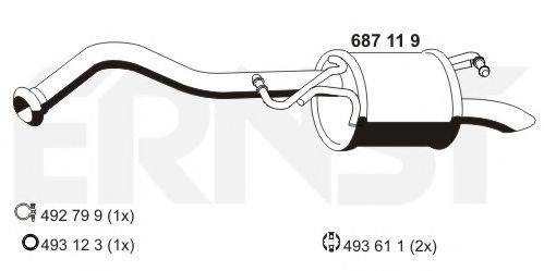 ERNST 687119 Глушник вихлопних газів кінцевий