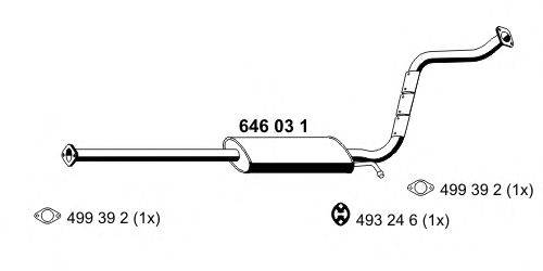 ERNST 646031 Середній глушник вихлопних газів