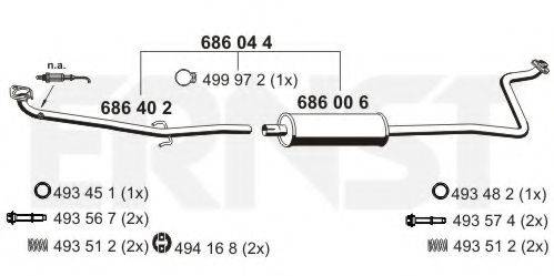 ERNST 686044 Середній глушник вихлопних газів