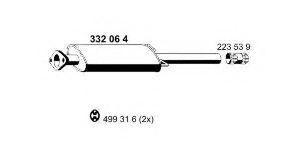 ERNST 332064 Середній глушник вихлопних газів