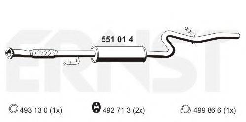 ERNST 551014 Середній глушник вихлопних газів