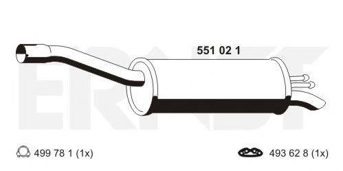 ERNST 551021 Глушник вихлопних газів кінцевий