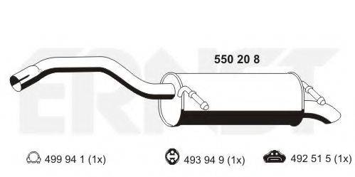 ERNST 550208 Глушник вихлопних газів кінцевий