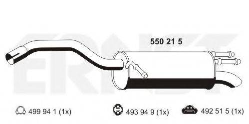 ERNST 550215 Глушник вихлопних газів кінцевий