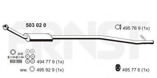 ERNST 503020 Середній глушник вихлопних газів