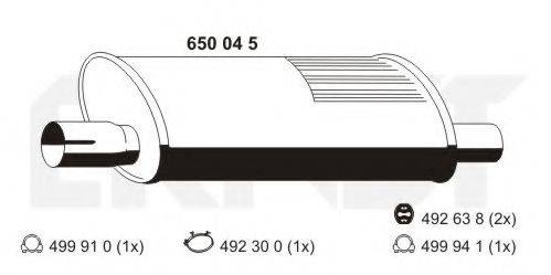 ERNST 650045 Глушник вихлопних газів кінцевий