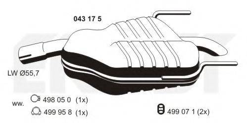 ERNST 043175 Глушник вихлопних газів кінцевий