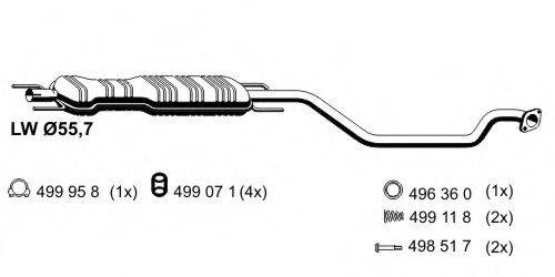 ERNST 054065 Середній глушник вихлопних газів