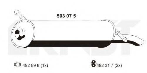ERNST 503075 Глушник вихлопних газів кінцевий