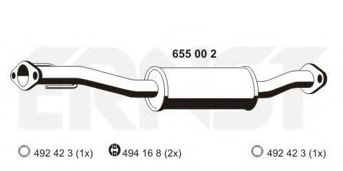 ERNST 655002 Середній глушник вихлопних газів