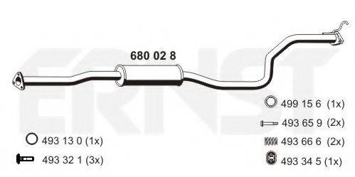 ERNST 680028 Середній глушник вихлопних газів