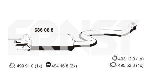 ERNST 686068 Середній глушник вихлопних газів