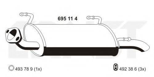 ERNST 695114 Глушник вихлопних газів кінцевий