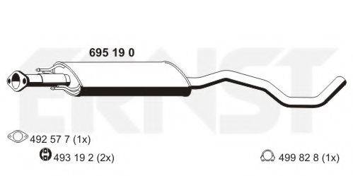 ERNST 695190 Середній глушник вихлопних газів