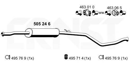 ERNST 505246 Середній глушник вихлопних газів