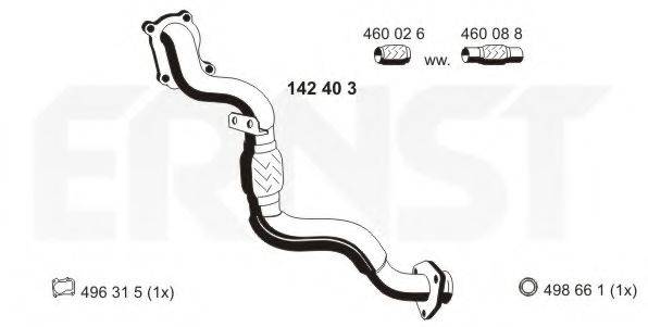 ERNST 142403 Труба вихлопного газу