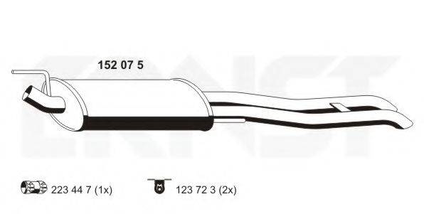 ERNST 152075 Глушник вихлопних газів кінцевий