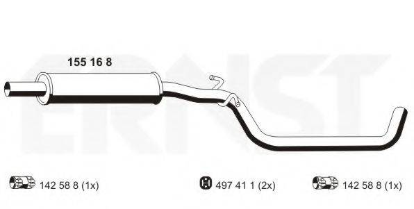 ERNST 155168 Середній глушник вихлопних газів