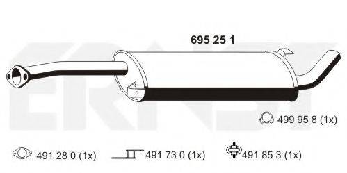 ERNST 695251 Середній глушник вихлопних газів