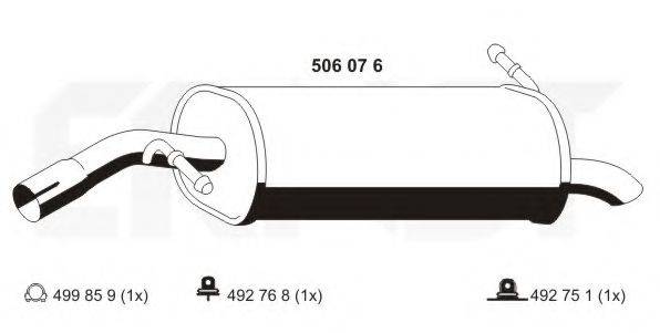 ERNST 506076 Глушник вихлопних газів кінцевий