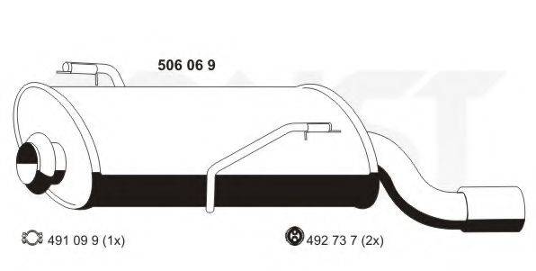 ERNST 506069 Глушник вихлопних газів кінцевий