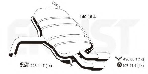 ERNST 140164 Глушник вихлопних газів кінцевий