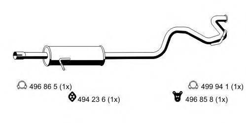 ERNST 330138 Глушник вихлопних газів кінцевий