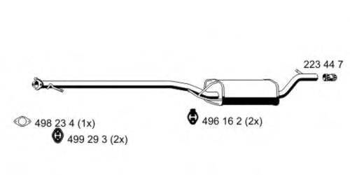 ERNST 341066 Середній глушник вихлопних газів