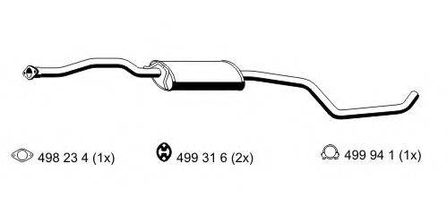 ERNST 342261 Середній глушник вихлопних газів