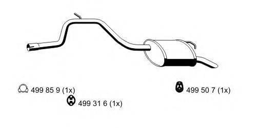 ERNST 343015 Глушник вихлопних газів кінцевий