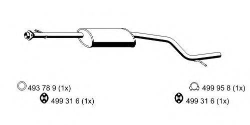 ERNST 344029 Середній глушник вихлопних газів