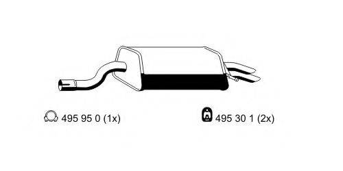 ERNST 352116 Глушник вихлопних газів кінцевий